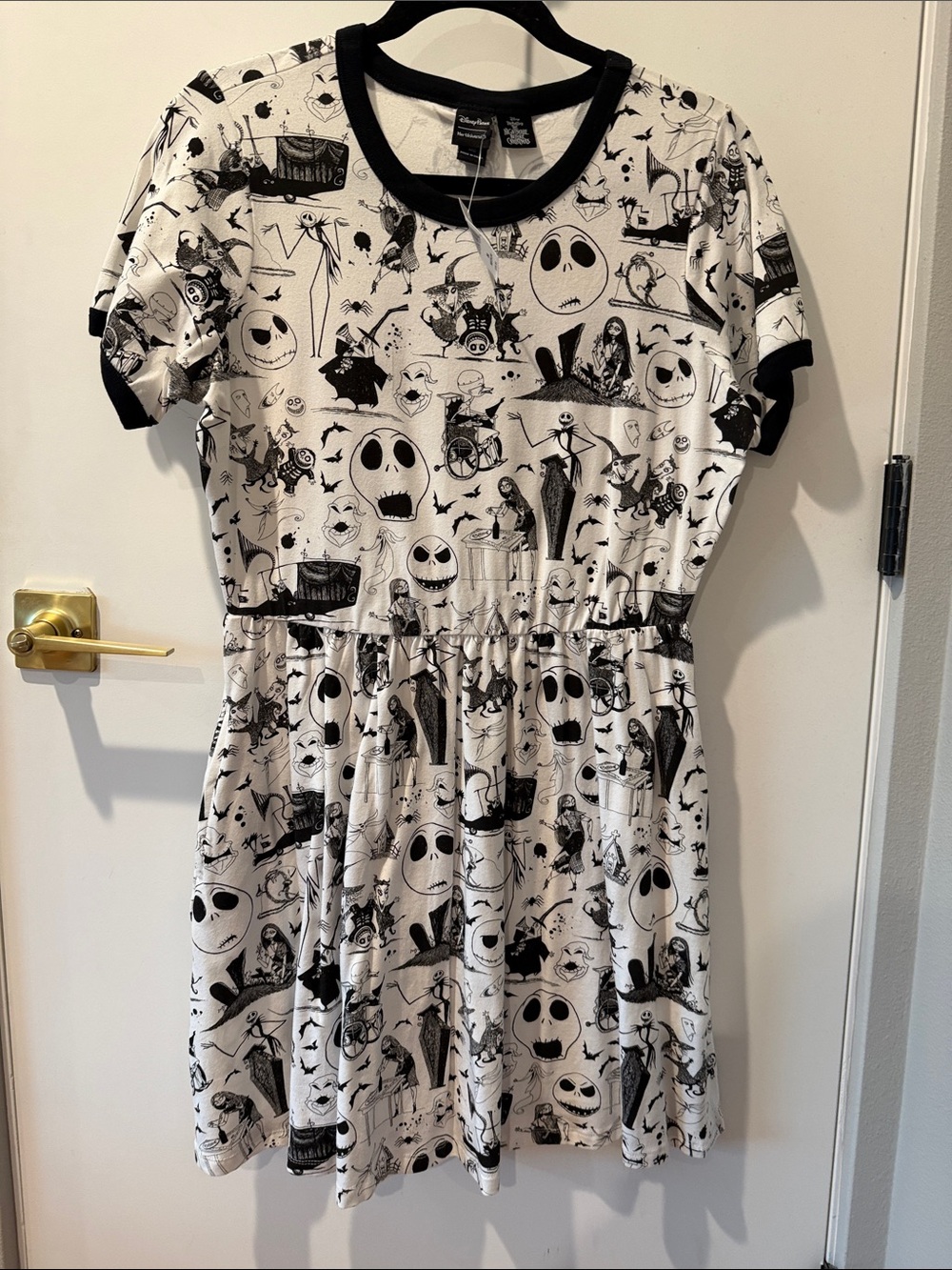 Disney Parks The Nightmare Before Christmas Black & White Dress M NWT